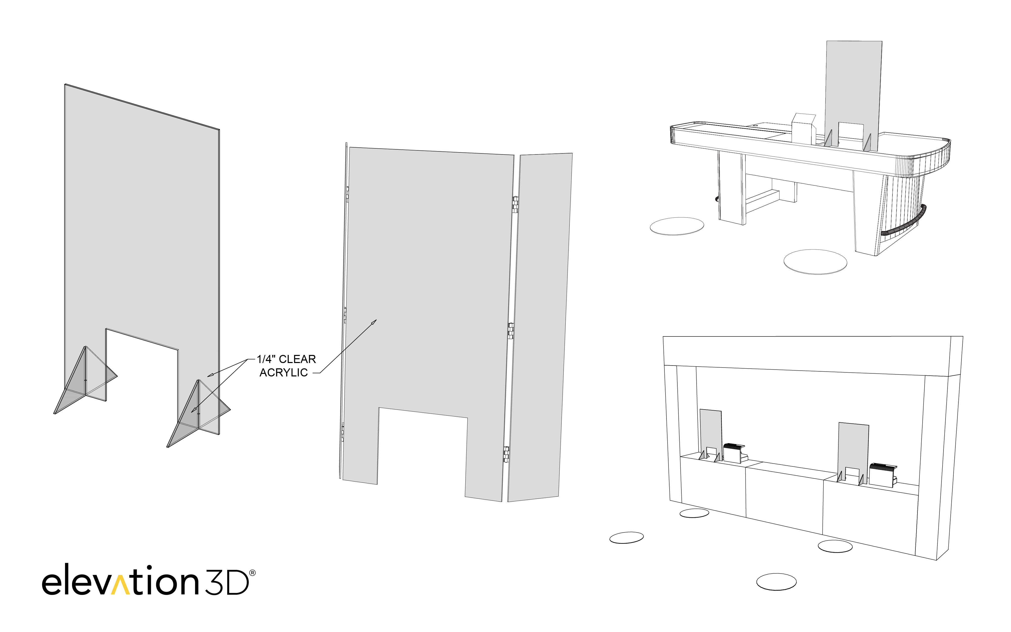 Elevation3D Protective Countertop Shields